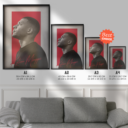 Kylian Mbappe - Profile Portrait Poster
