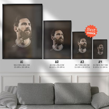 Lionel Messi - Chain Portrait Poster