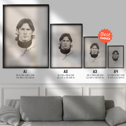 Lionel Messi - Halftone Portrait Poster