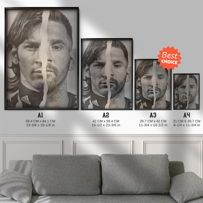 Lionel Messi - Then and Now Poster