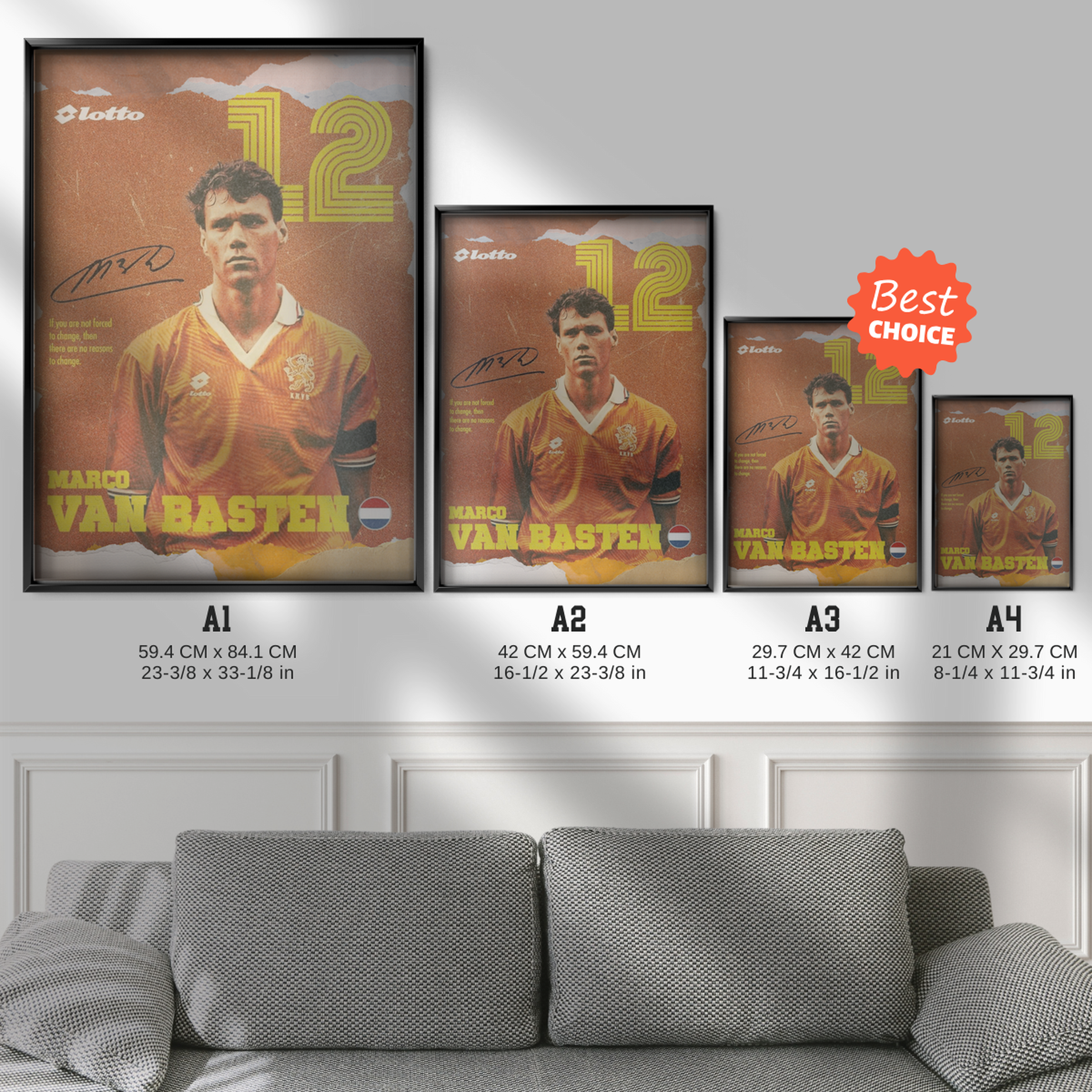Marco van Basten - Netherlands Number 12 Poster