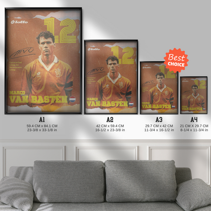 Marco van Basten - Netherlands Number 12 Poster