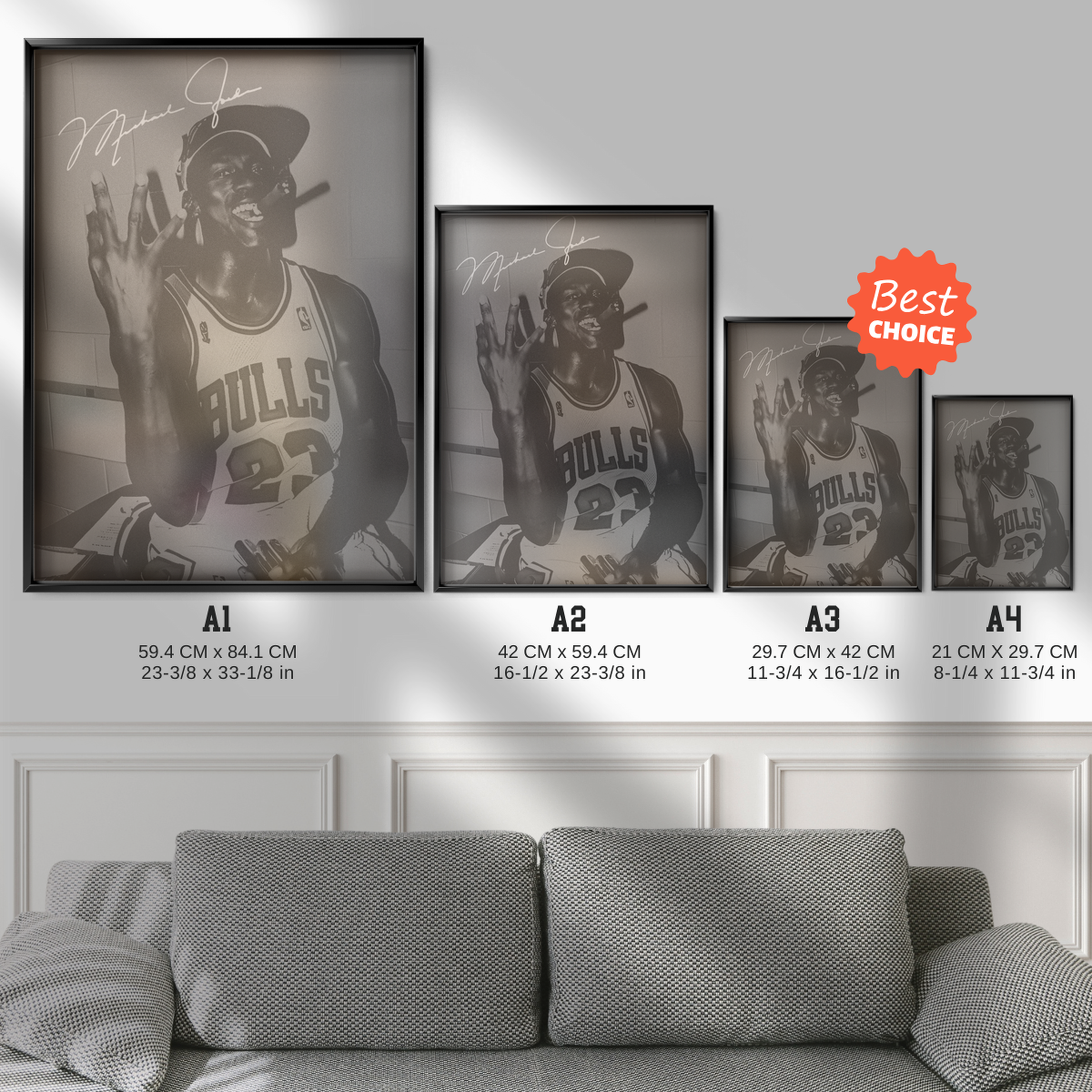 Michael Jordan Chicago Bulls Portrait (b&w Signature)