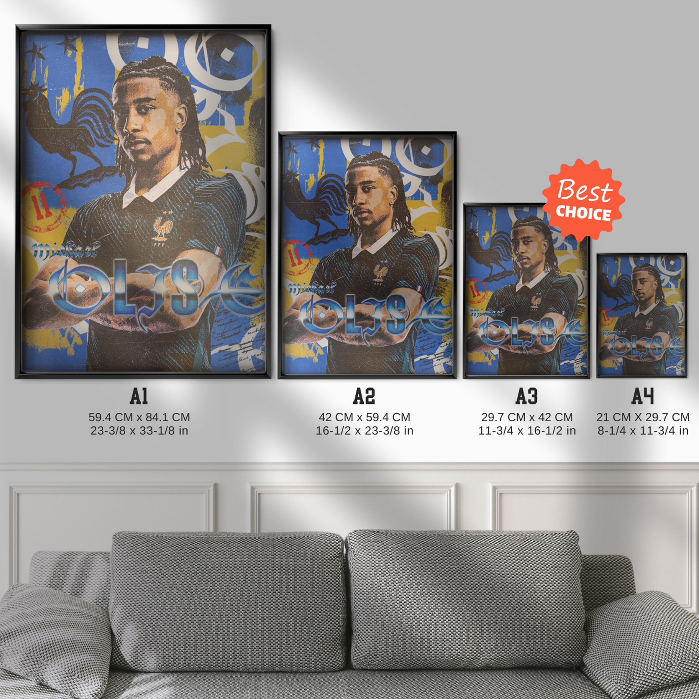 Michael Olise - France Number 11 Poster