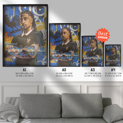 Michael Olise - France Number 11 Poster