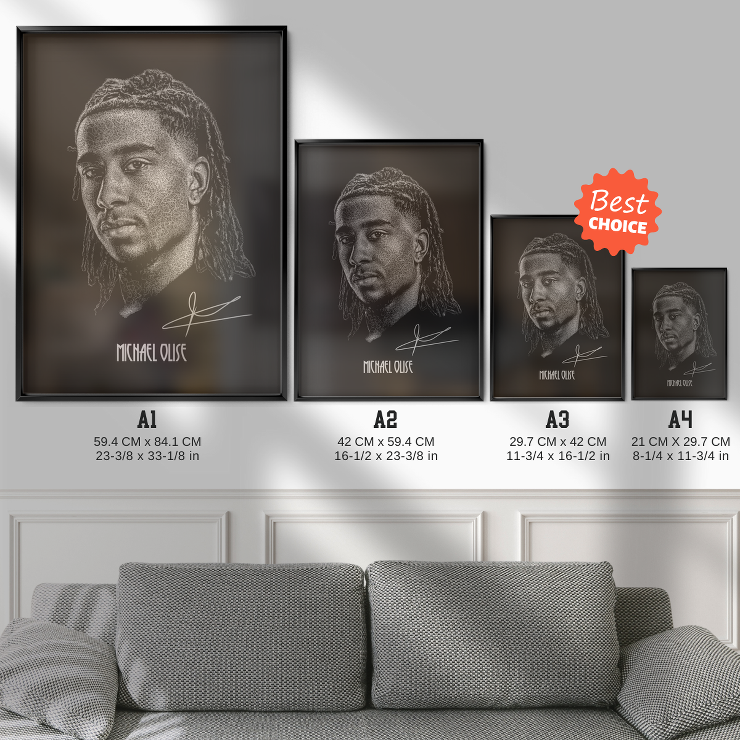 Michael Olise - Signature Portrait Poster