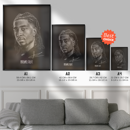 Michael Olise - Signature Portrait Poster