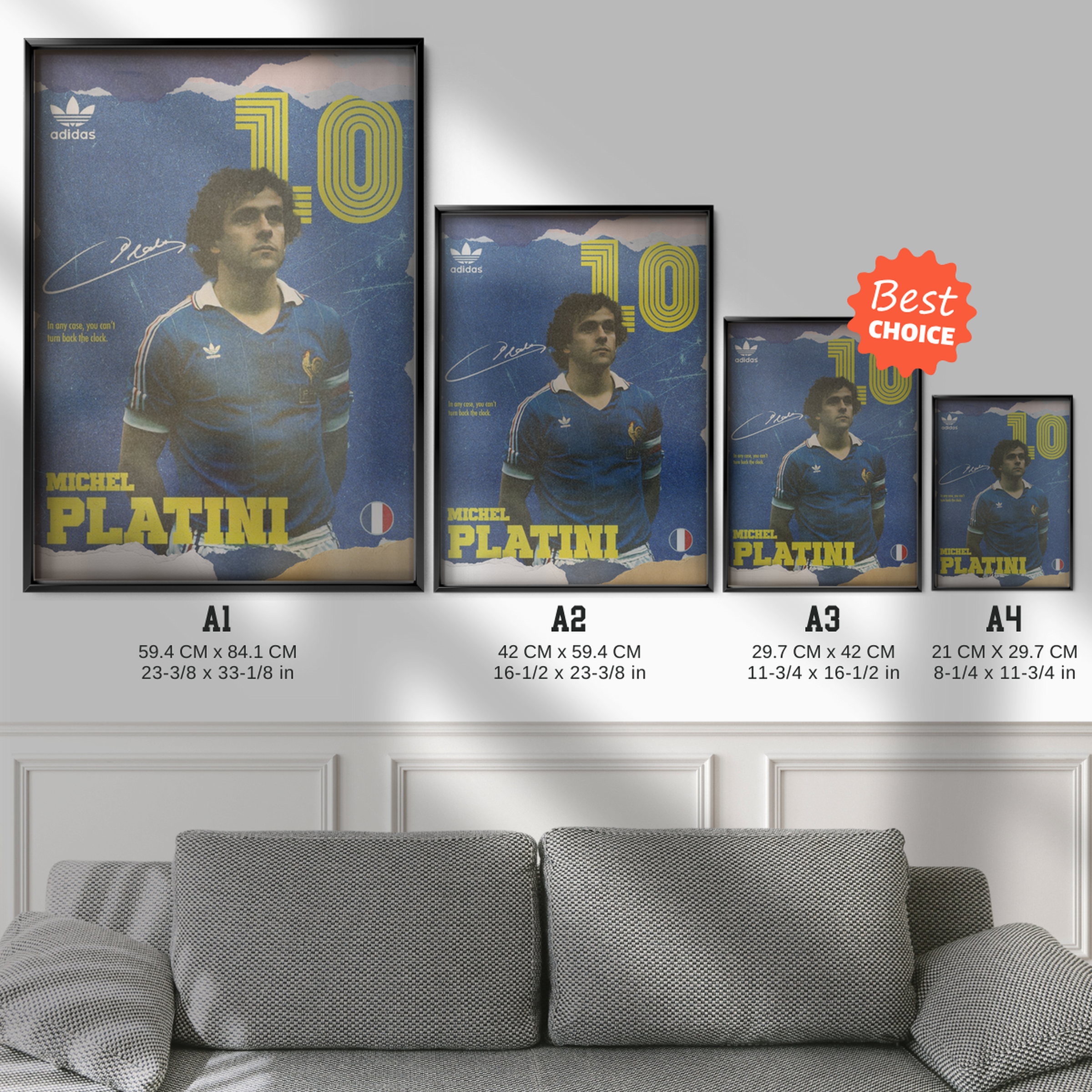 Michel Platini - France Number 10 Poster