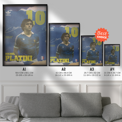 Michel Platini - France Number 10 Poster