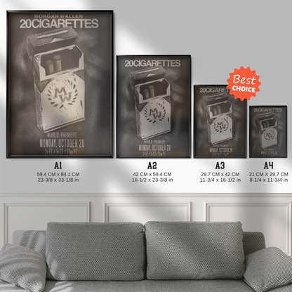 Morgan Wallen 20 Cigarettes Poster