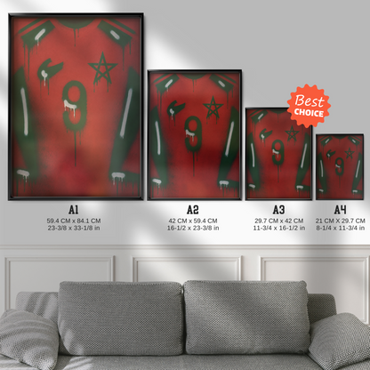 Morocco National Team - Jersey Art Poster