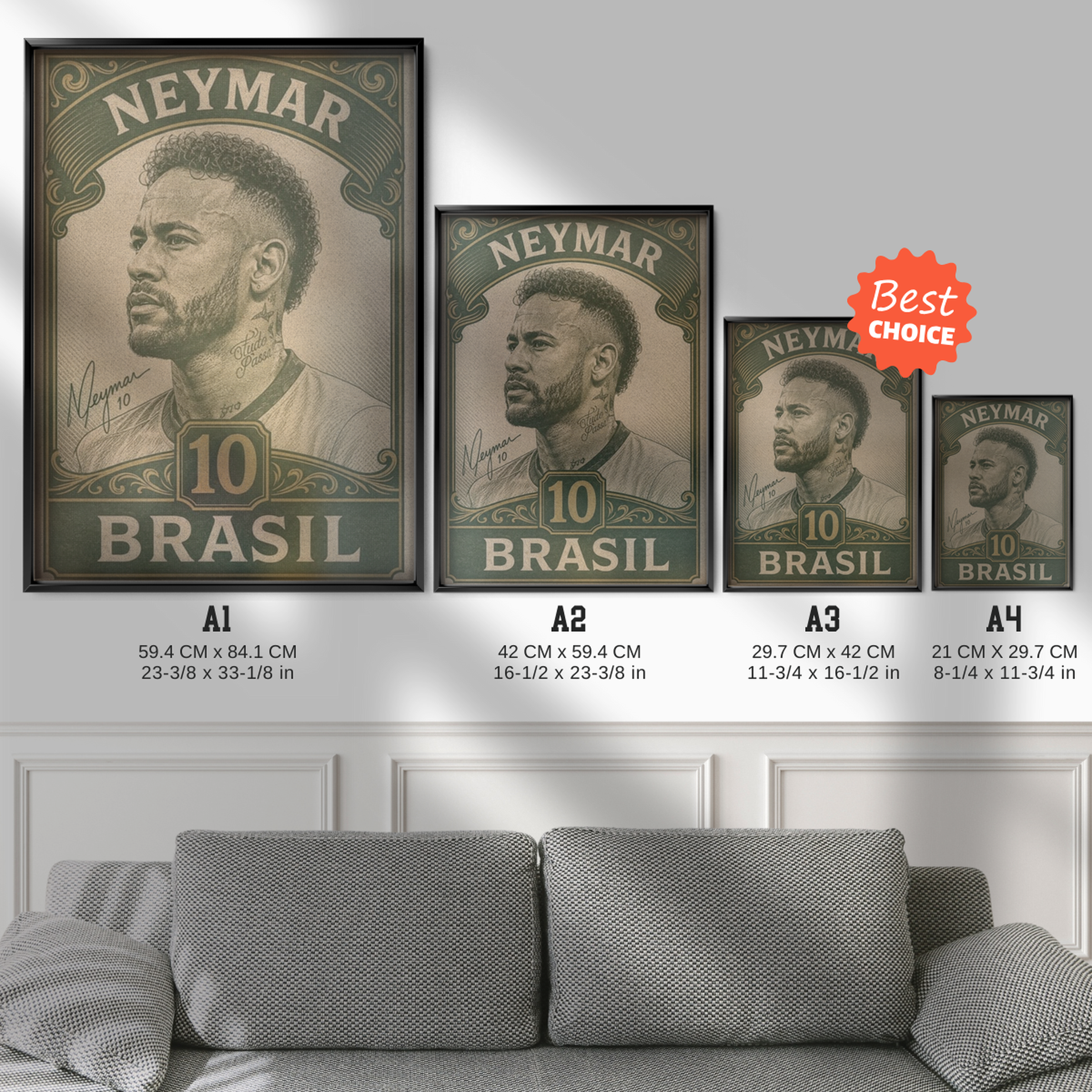 Neymar Jr - Brasil Number 10 Poster