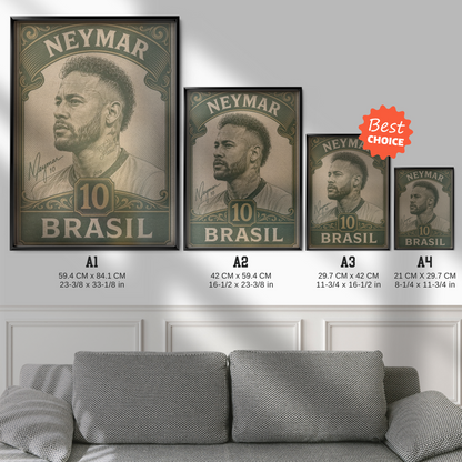 Neymar Jr - Brasil Number 10 Poster