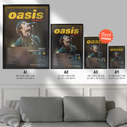 oasis Knebworth 1996 Live poster