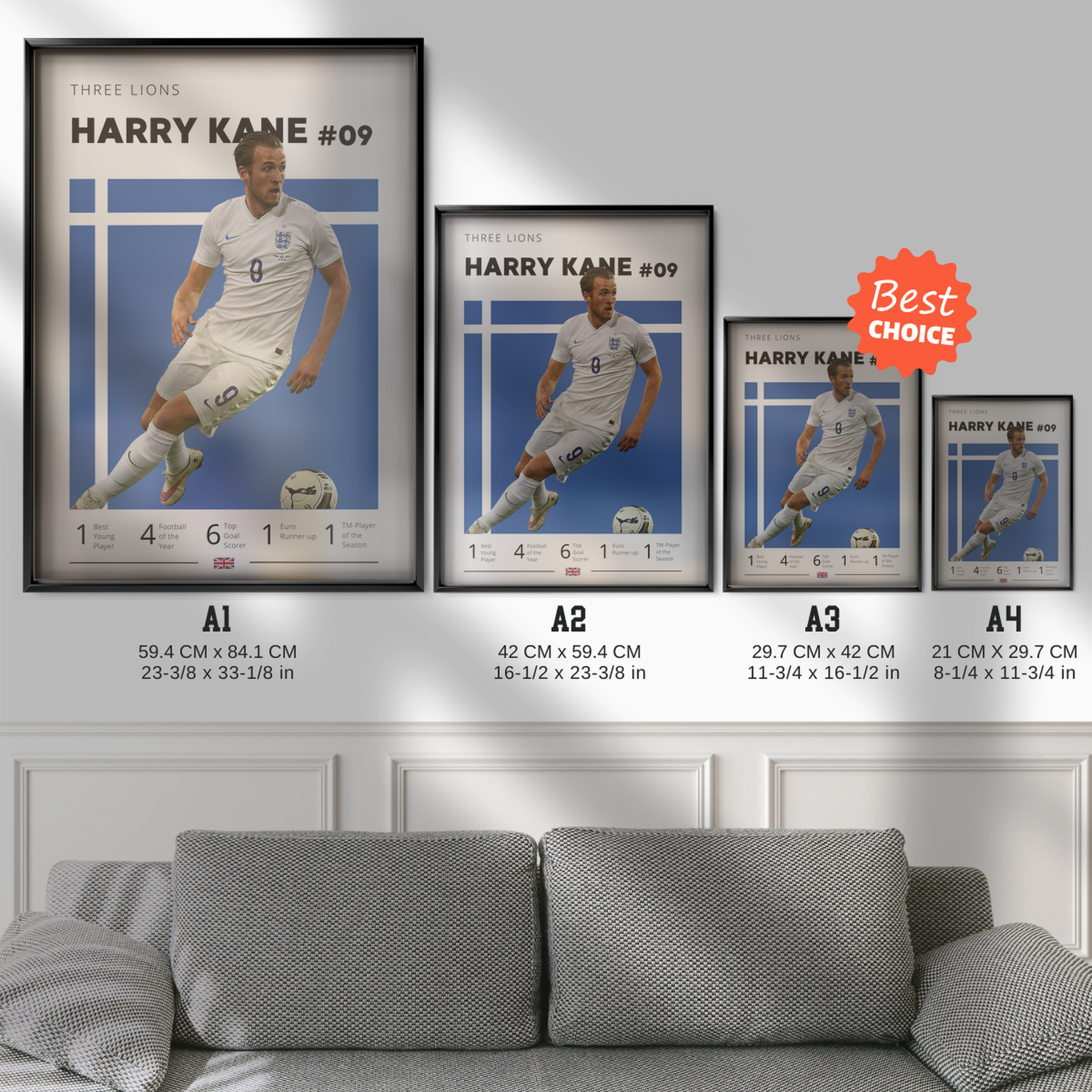 Harry Kane Three Lions