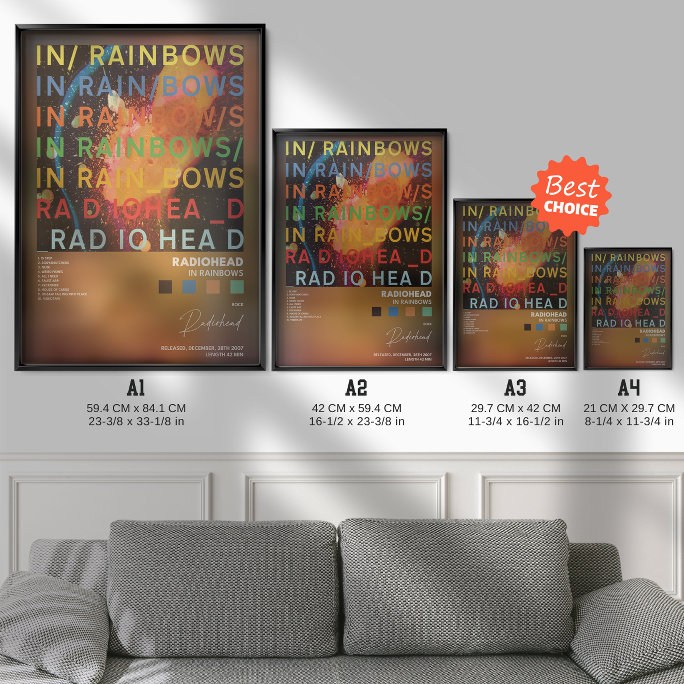 radiohead In Rainbows poster