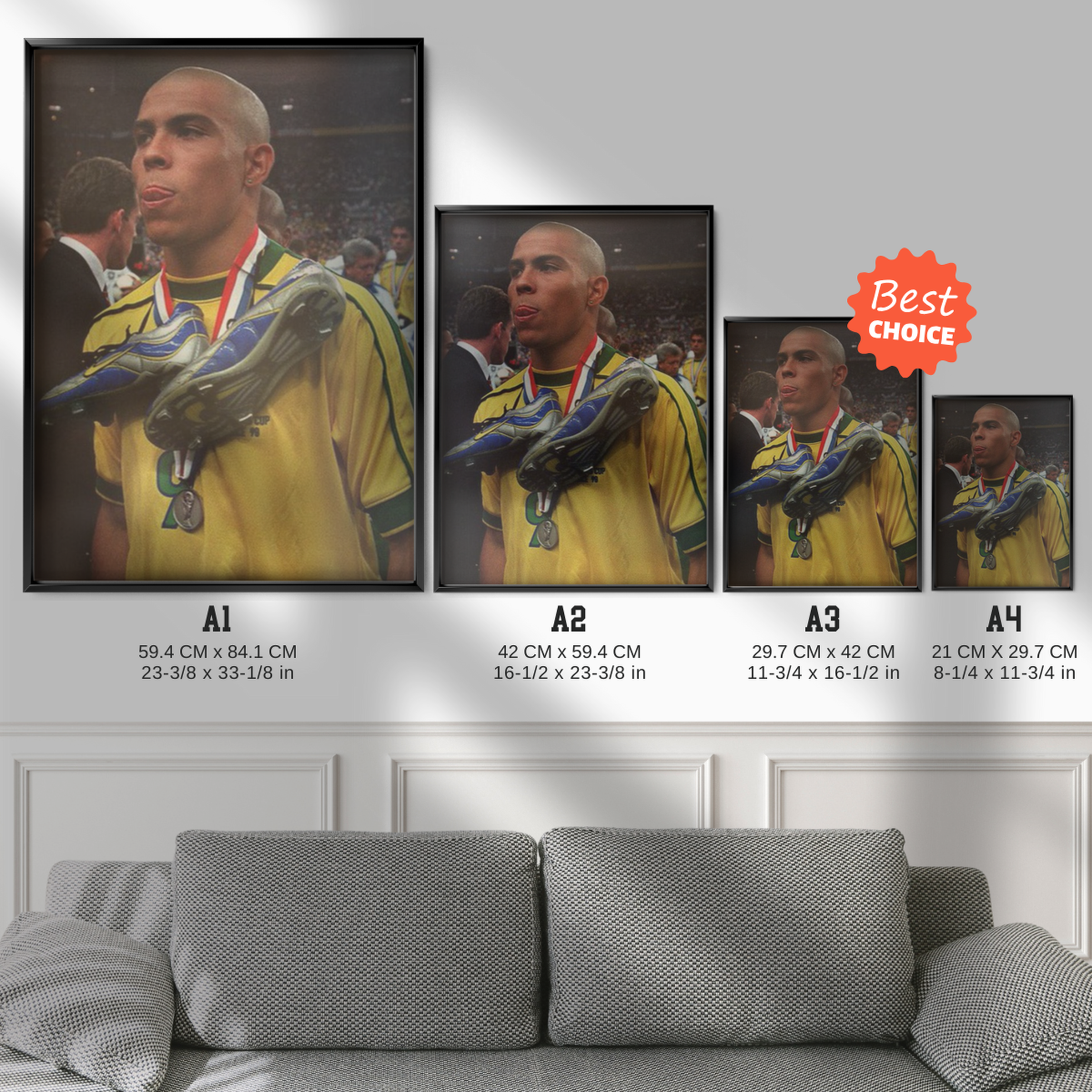 Ronaldo Nazario - Brazil 1998 Poster