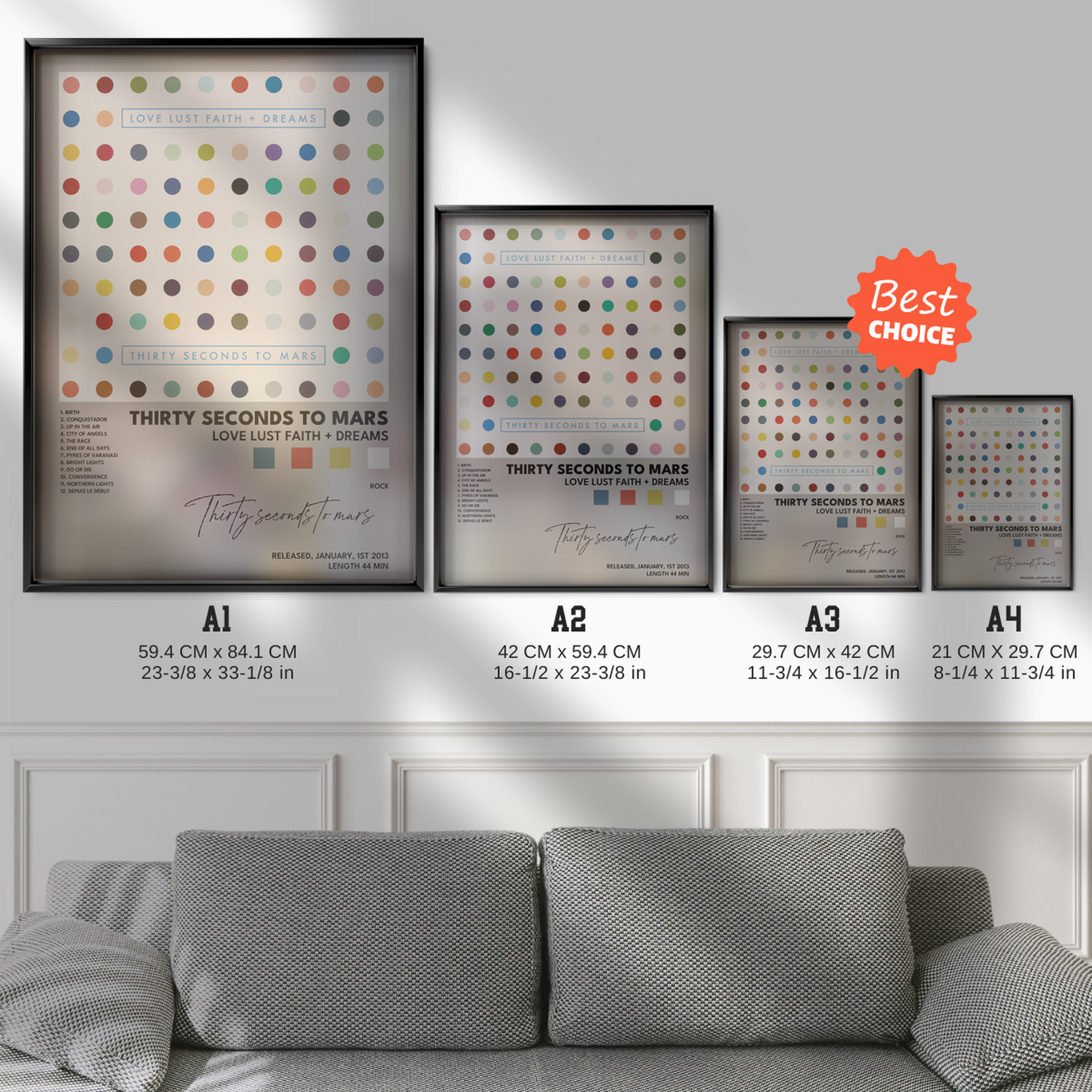 thirty seconds to mars LOVE LUST FAITH  DREAMS poster