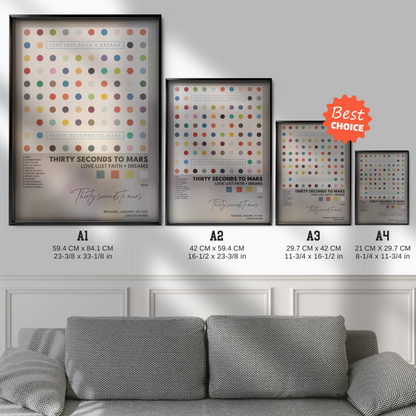 thirty seconds to mars LOVE LUST FAITH  DREAMS poster