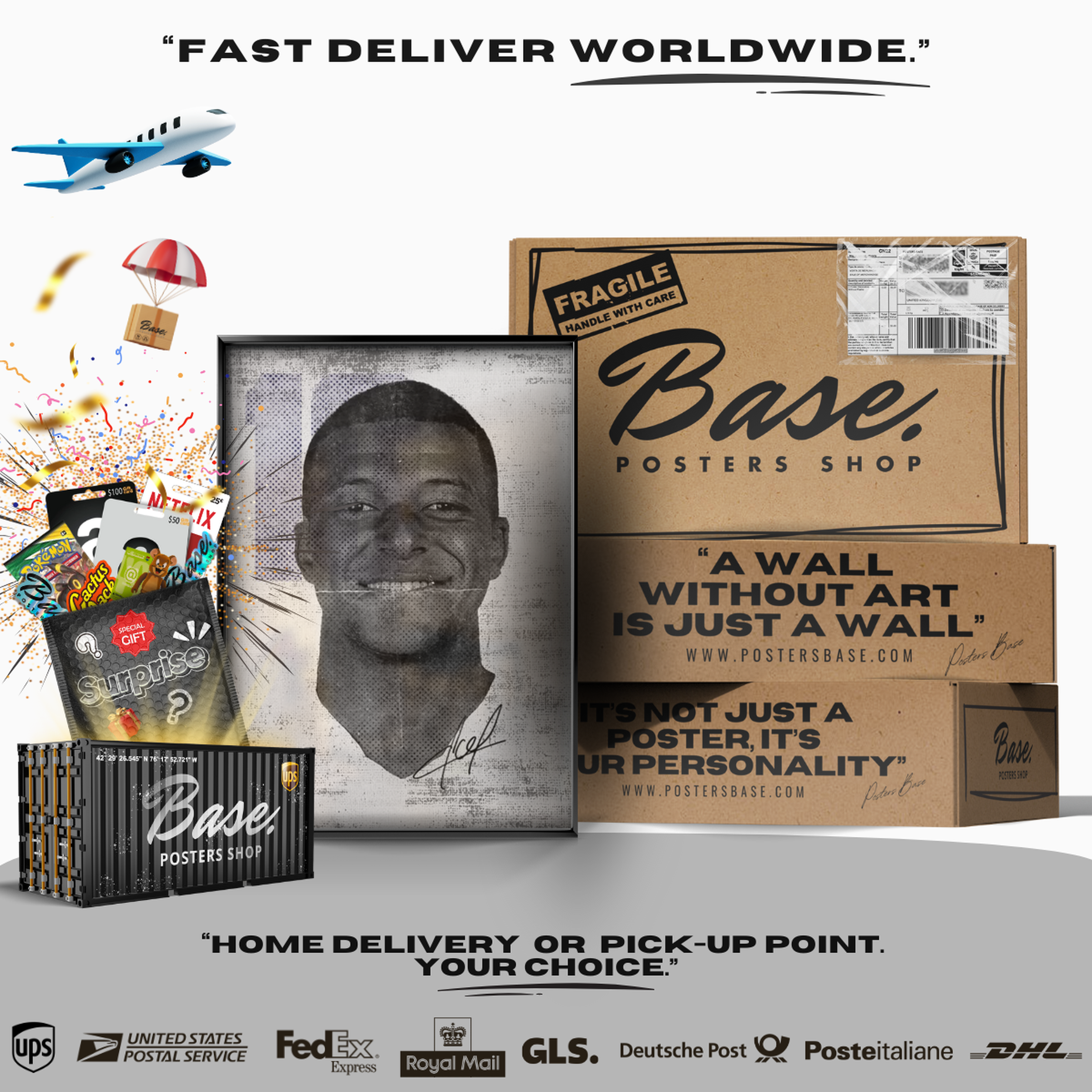 Kylian Mbappe - Collage Portrait Poster