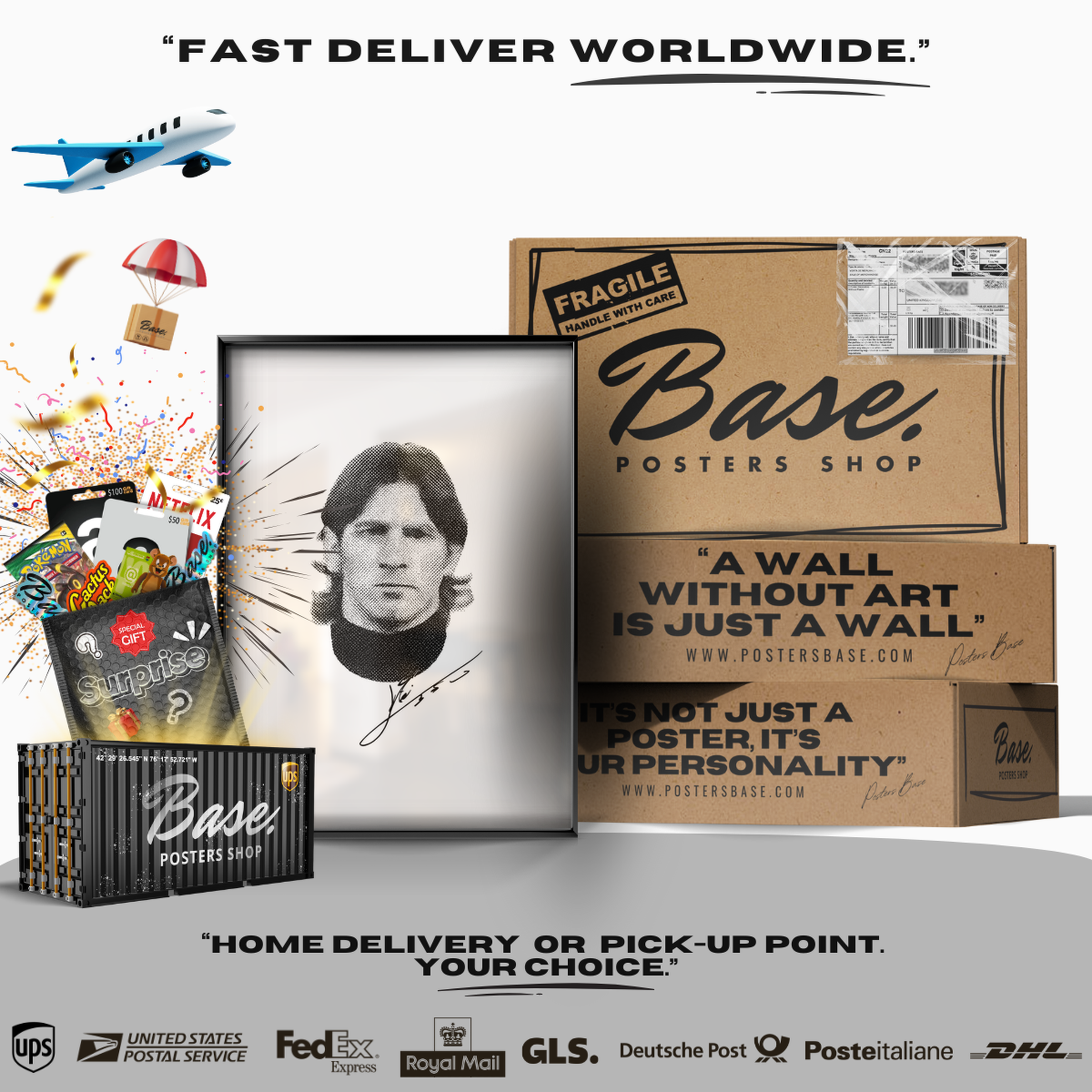 Lionel Messi - Halftone Portrait Poster