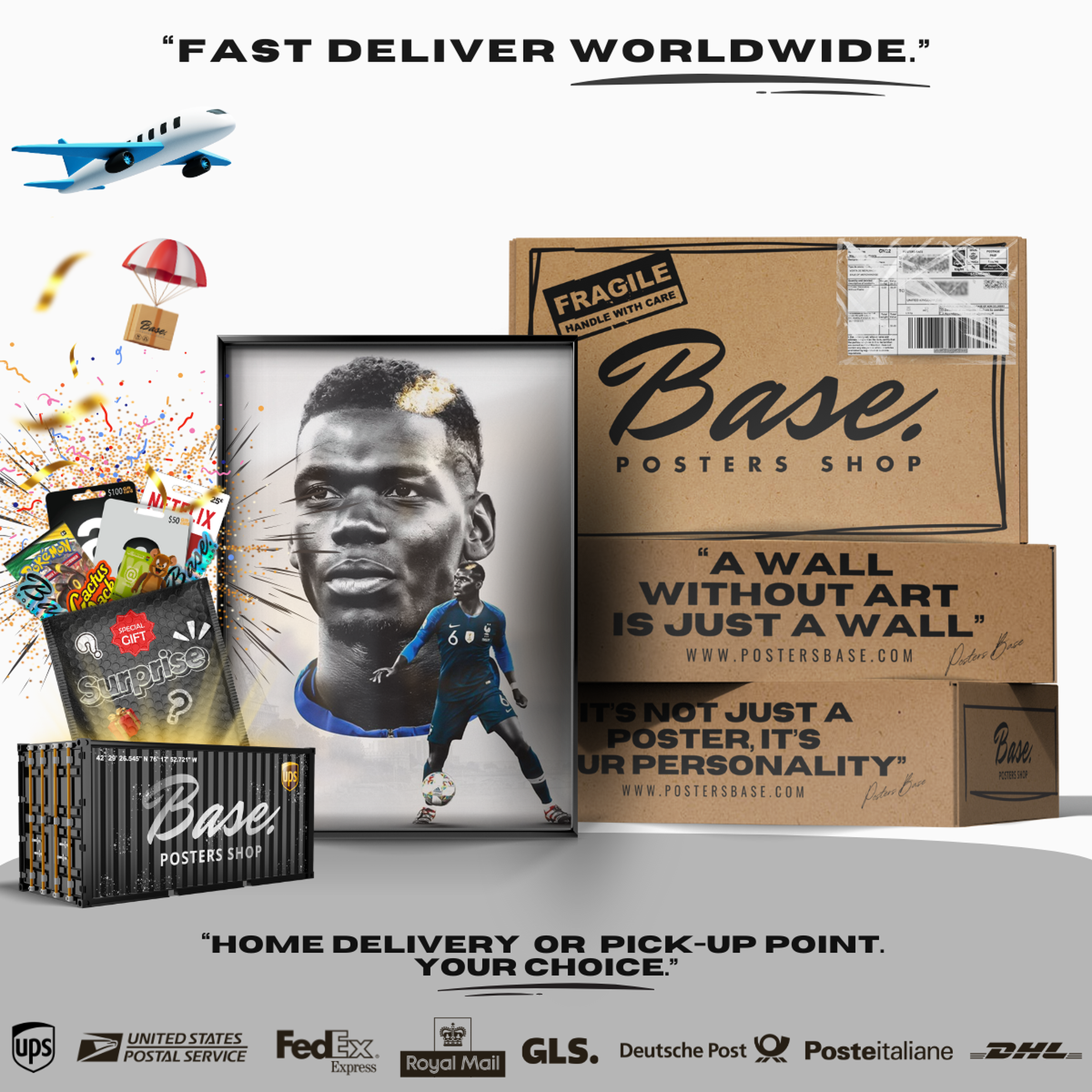 Paul Pogba - Eiffel Tower Poster