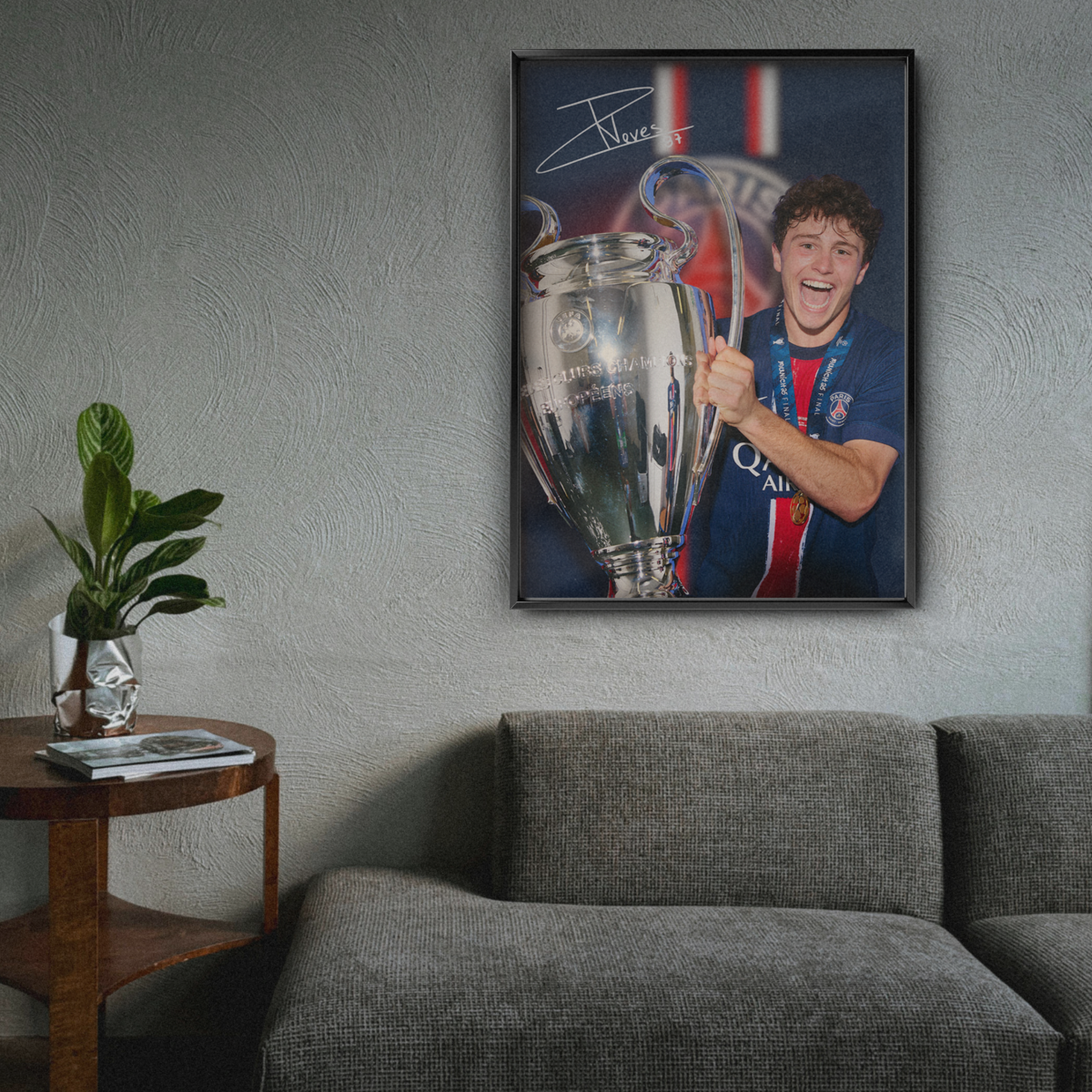 Joao Neves Champions League 2025 Trophy