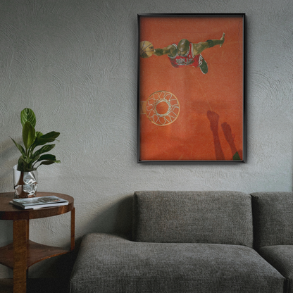 Basketball Shadow Dunk Red Minimalist