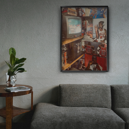 Chicago Bulls Memorabilia Room Vintage Tv _ 90s Vibes