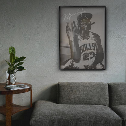 Michael Jordan Chicago Bulls Portrait (b&w Signature)