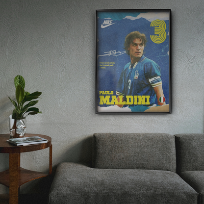 Paolo Maldini - Italy Number 3 Poster