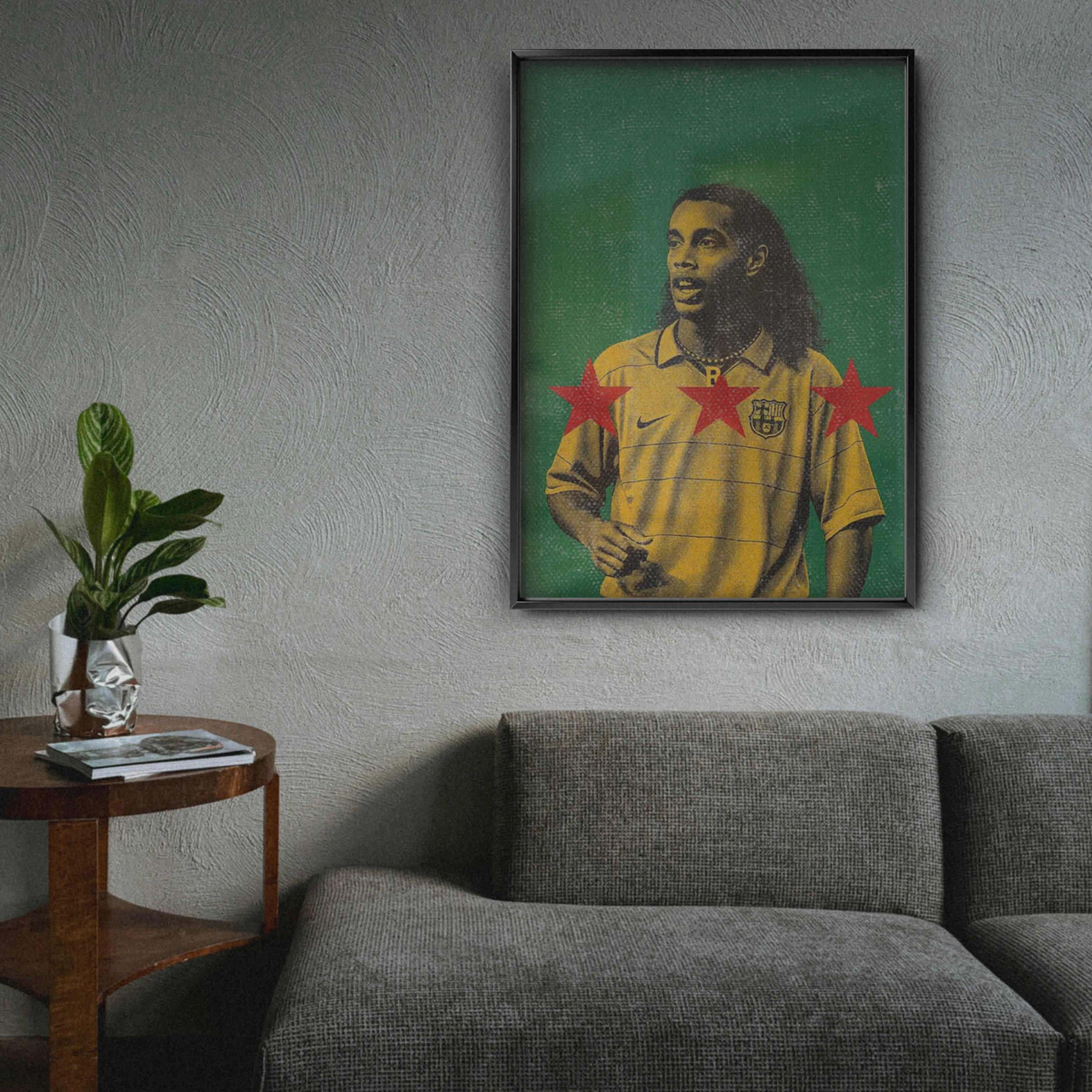 Ronaldinho - Barcelona Yellow Kit Poster
