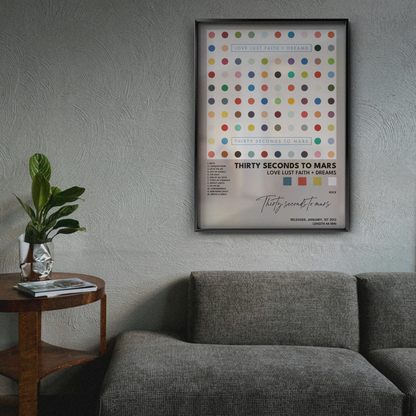 thirty seconds to mars LOVE LUST FAITH  DREAMS poster