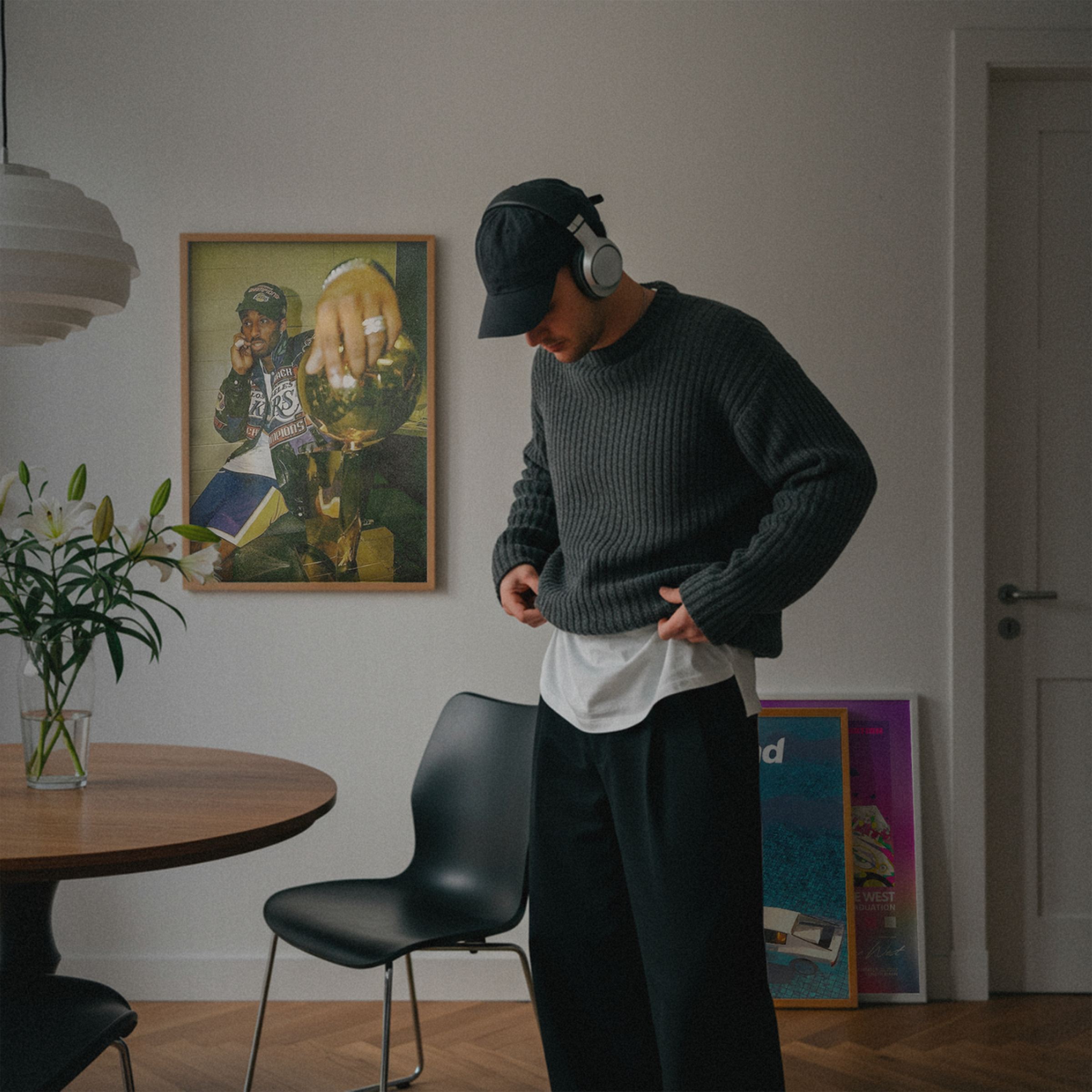 Kobe Bryant Lakers Championship Trophy Photo (locker Room)