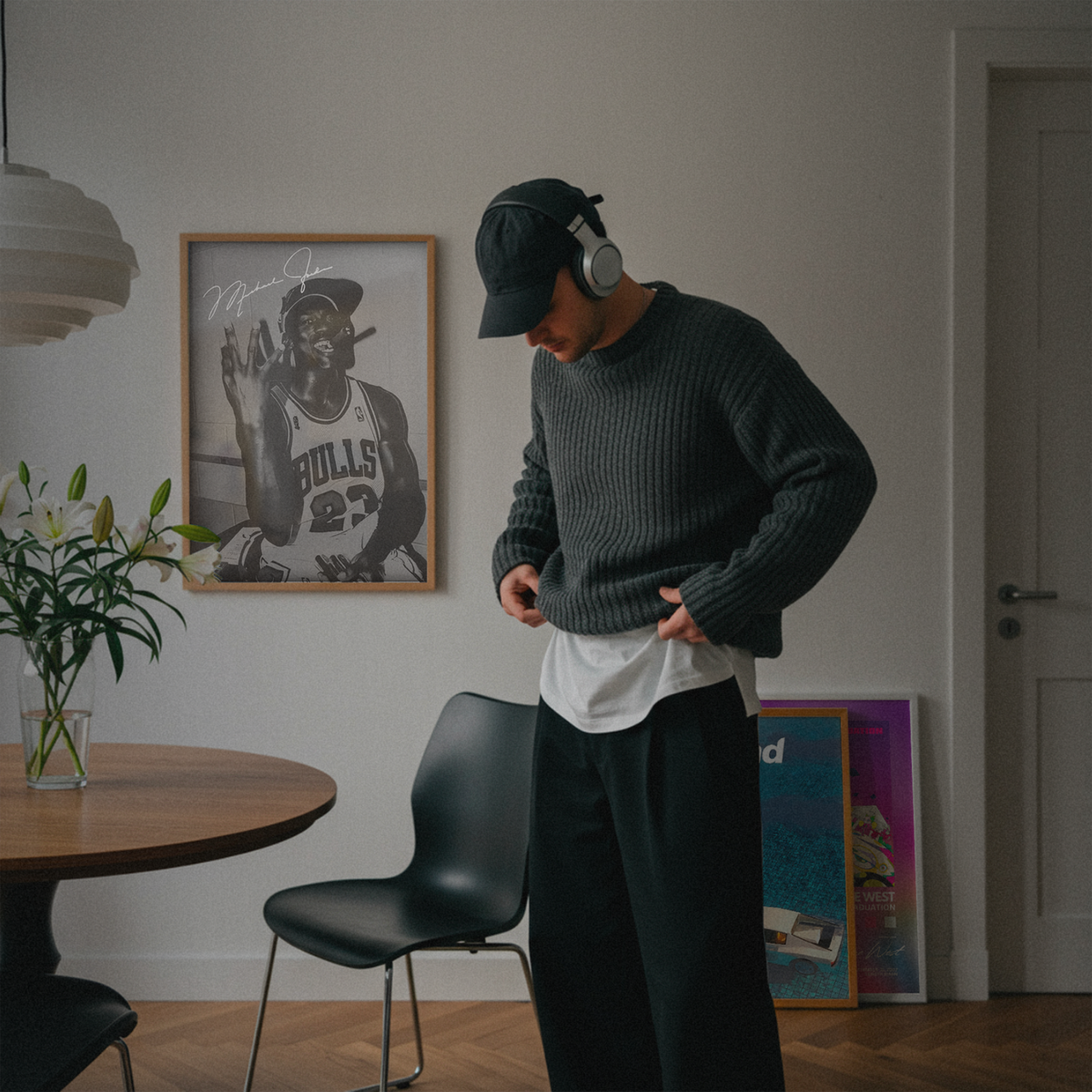 Michael Jordan Chicago Bulls Portrait (b&w Signature)