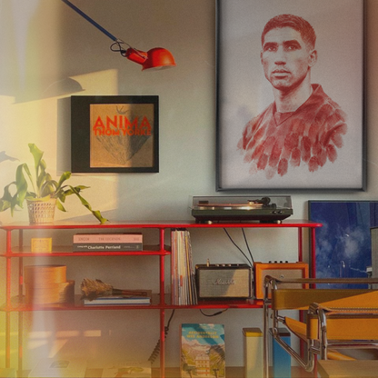 Achraf Hakimi - Red Fingerprint Poster