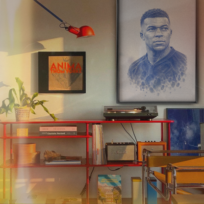 Kylian Mbappe - Blue Fingerprint Poster