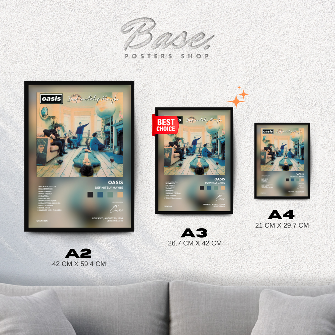 【額縁付き】A2 ポスター oasis Definitely Maybe OASIS 'Definitely Maybe' 1994 Creation Records Promotional Poster