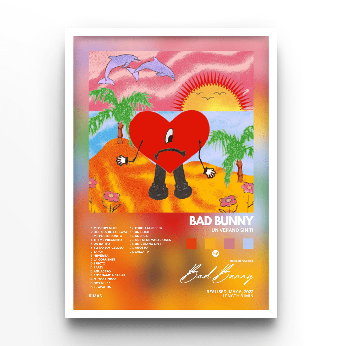 Bad Bunny Un Verano Sin Ti - A4, A3, A2 Posters Base - Poster Print Shop / Art Prints / PostersBase