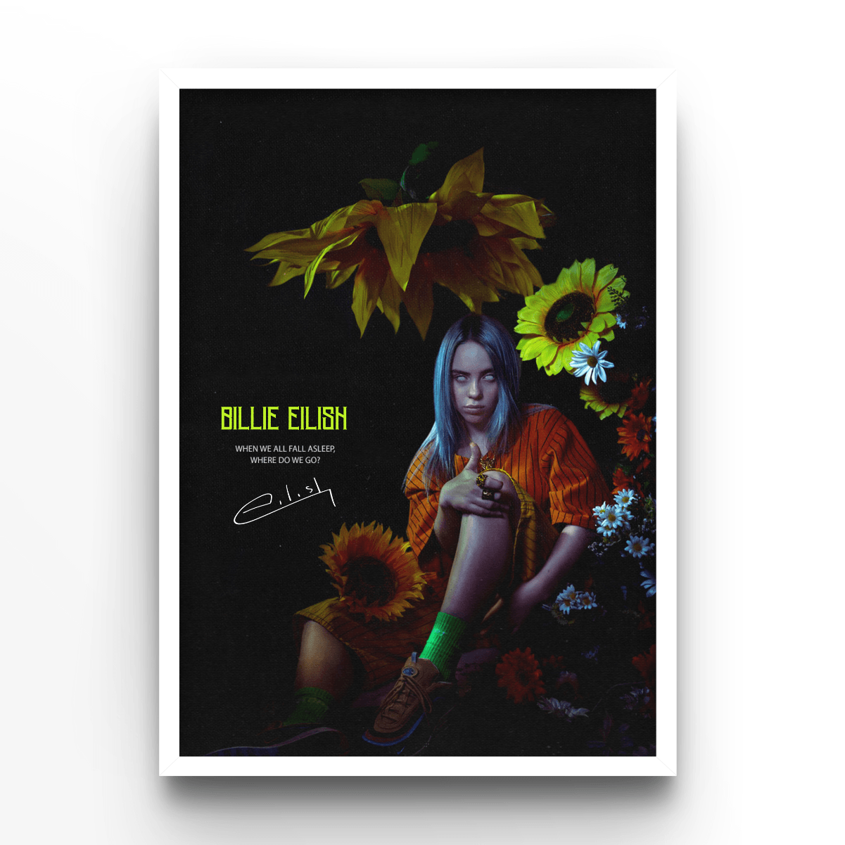 Billie Ellish - A4, A3, A2 Posters Base - Poster Print Shop / Art Prints / PostersBase