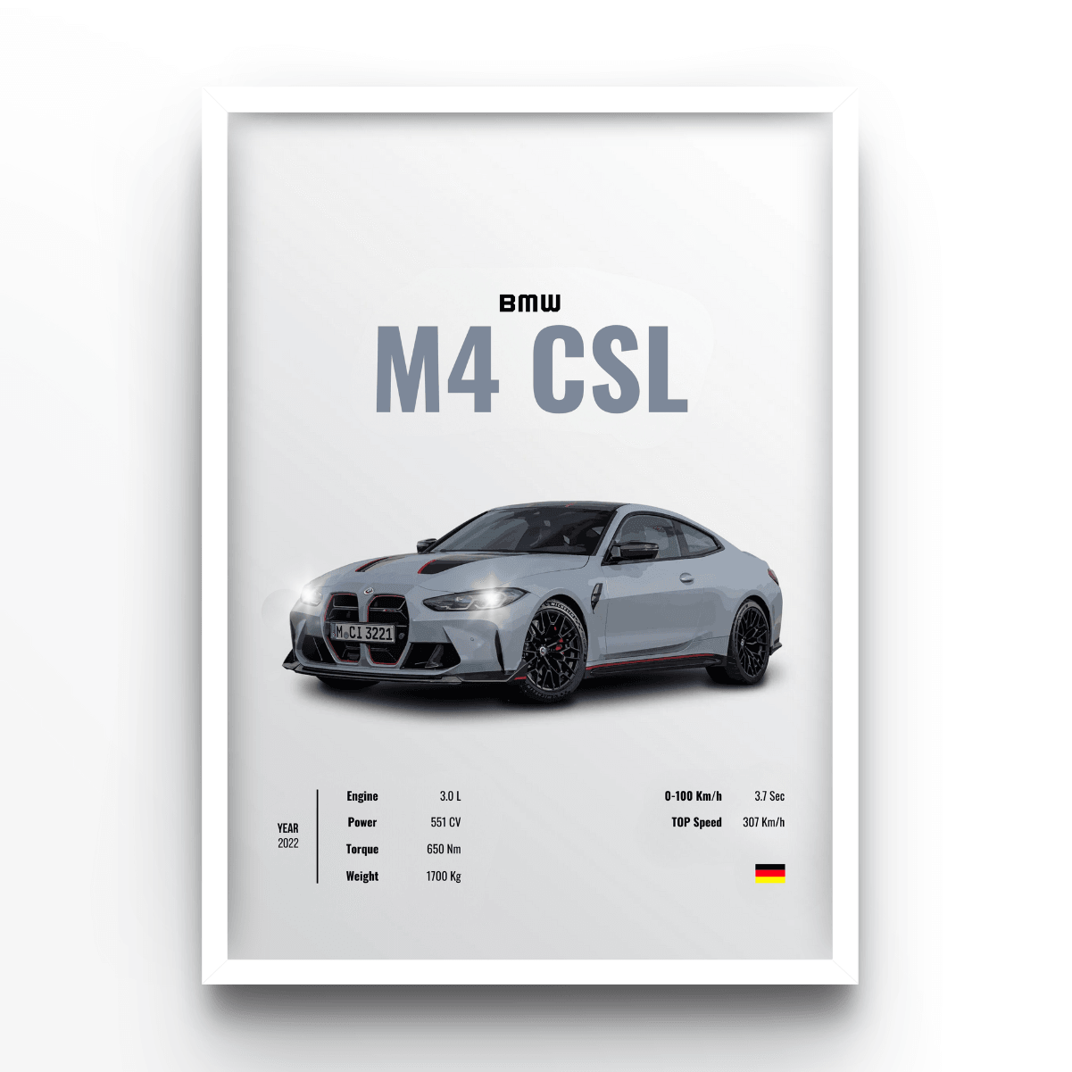 BMW M4 CSL - A4, A3, A2 Posters Base - Poster Print Shop / Art Prints / PostersBase