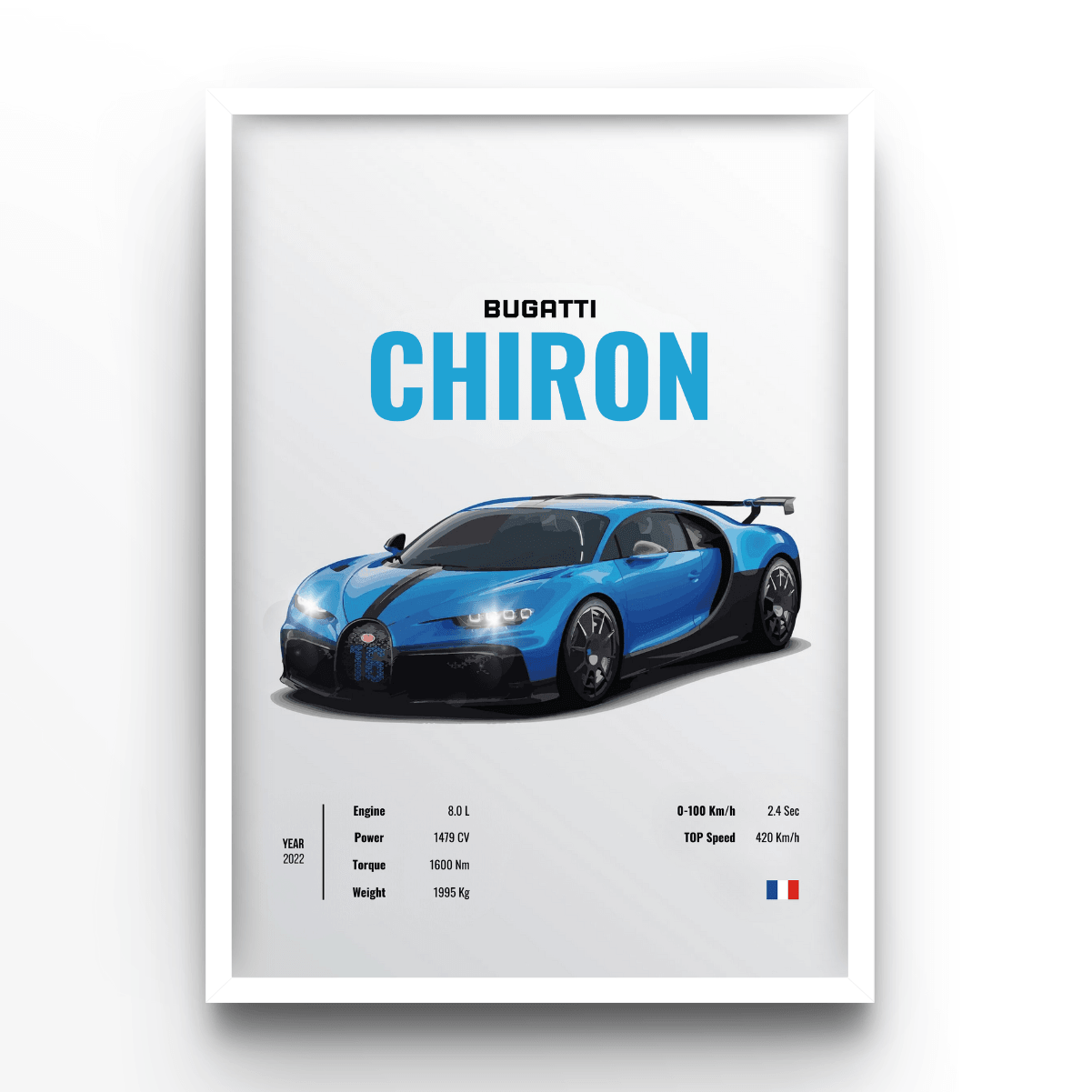 Bugatti Chiron - A4, A3, A2 Posters Base - Poster Print Shop / Art Prints / PostersBase