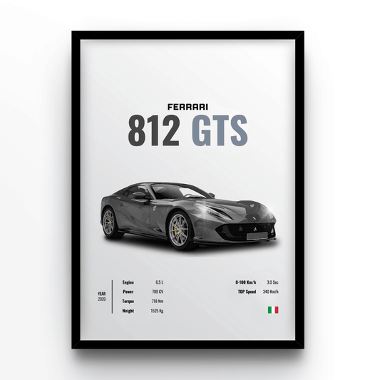 Ferrari 812 GTS - A4, A3, A2 Posters Base - Poster Print Shop / Art Prints / PostersBase