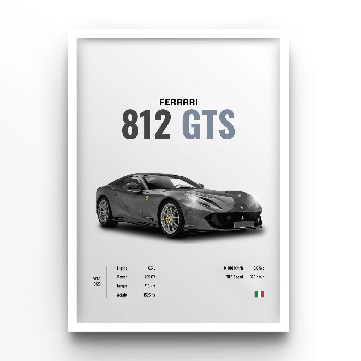 Ferrari 812 GTS - A4, A3, A2 Posters Base - Poster Print Shop / Art Prints / PostersBase