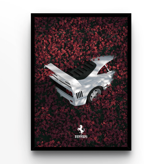 Ferrari F40 Flowers - A4, A3, A2 Posters Base - Poster Print Shop / Art Prints / PostersBase