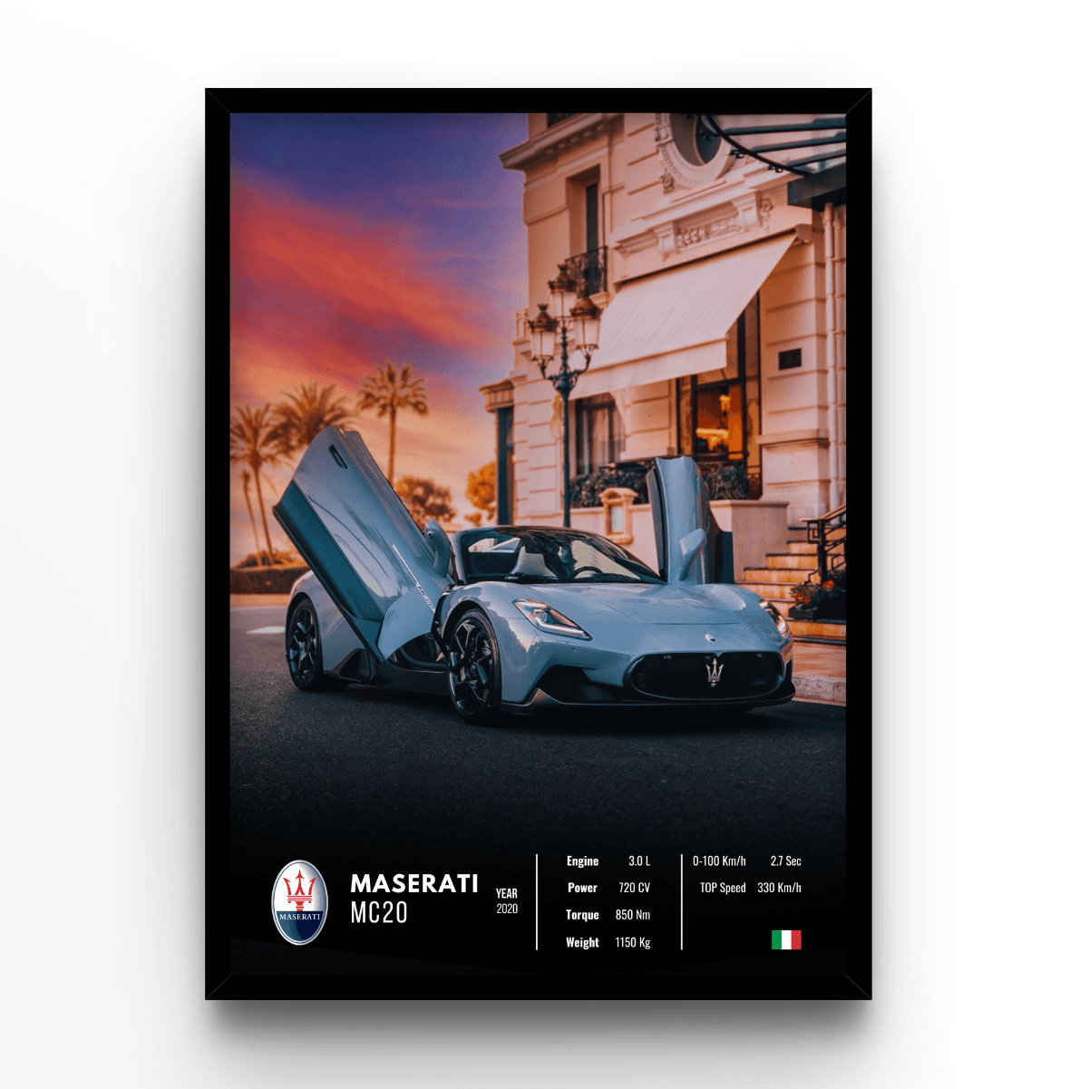 Maserati MC20 Collector - A4, A3, A2 Posters Base - Poster Print Shop / Art Prints / PostersBase