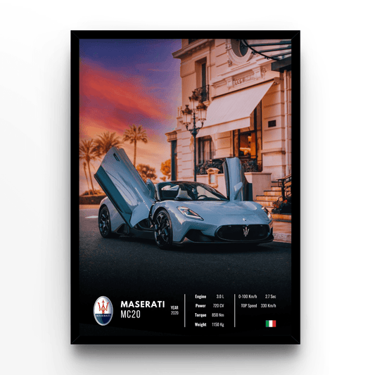 Maserati MC20 Collector - A4, A3, A2 Posters Base - Poster Print Shop / Art Prints / PostersBase