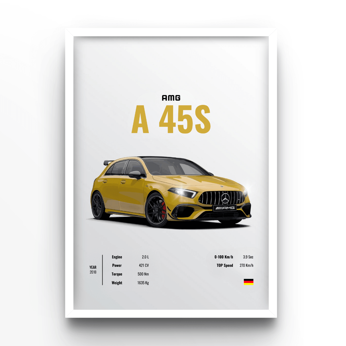 Mercedes AMG A 45S - A4, A3, A2 Posters Base - Poster Print Shop / Art Prints / PostersBase
