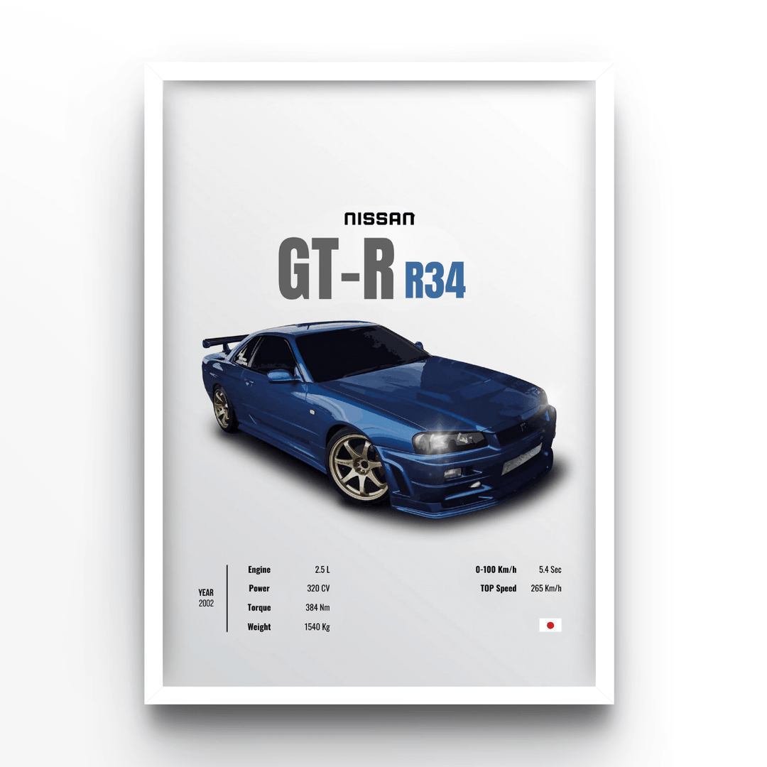 Posters cars Nissan GT-R R34 - Only €11.95 – Posters Base