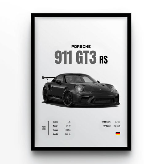 Porsche GT3 RS - A4, A3, A2 Posters Base - Poster Print Shop / Art Prints / PostersBase
